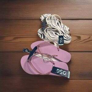 DSG Dicks Sporting Goods Womens Flip Flops Thong Sandals 2 Pair Pack Size 8 NWT